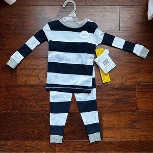 🍂Burt's Bees Baby blue and White Pajama Set